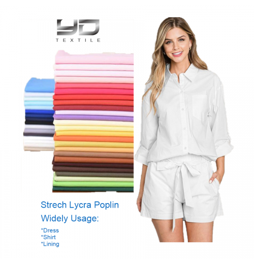 Yunda 90Gsm 120Gsm 97%Cotton 3%Spandex Dyed Woven Stretch Poplin Fabric Poplin Cotton Fabric For Clothing Yunda 90Gsm 120Gsm 97%Cotton 3%Spandex Dyed Woven Stretch Poplin Fabric Poplin Cotton Fabric For Clothing